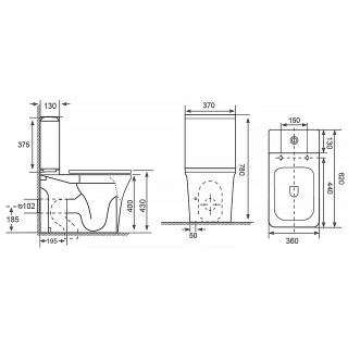 Унитаз-компакт Azario Candy AZ-1503B безободковый в комплекте с бачком и сиденьем микролифт